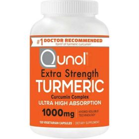 Qunol Turmeric Curcumin Capsules (120 Count) with Ultra High Absorption, 1000mg Joint Support Herbal Supplement