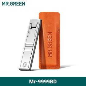 MR.GREEN Ultra Thin Nail Clippers German Precision Manufacturing Technology Nail Cutters With Cow Leather Cover Superior Texture (Color: Dark Brown)