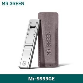 MR.GREEN Ultra Thin Nail Clippers German Precision Manufacturing Technology Nail Cutters With Cow Leather Cover Superior Texture (Color: Light Grey)