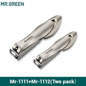 MR.GREEN Nail Clippers Stainless Steel Anti Splash Fingernail Cutter Manicure Tools Bionics Design Nail Trimmer Pedicure Scissor (Color: Mr-1210plus)